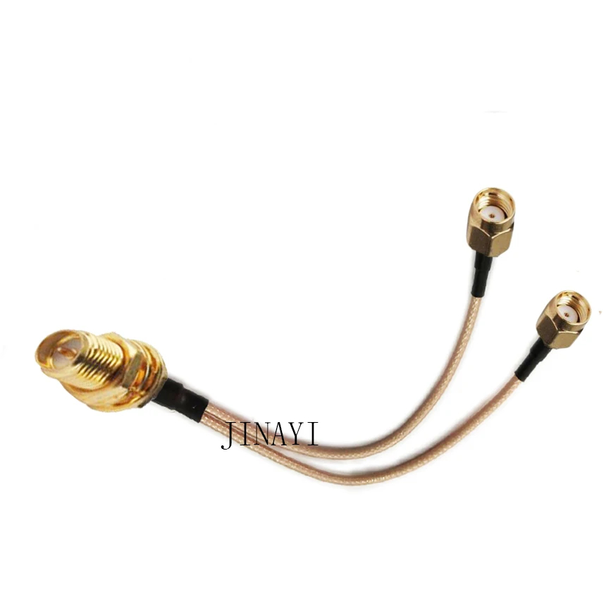 1 PC RP-SMA หญิง 2 RP-SMA ชาย Connector RF RG316 Pigtail Y สายต ่ อ 10/15/20/30/50cm /1m