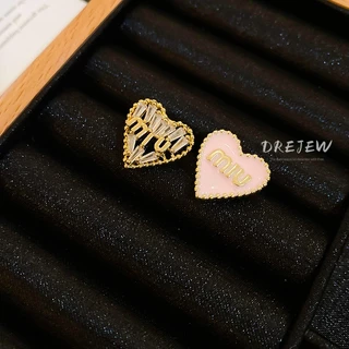 DREJEW เดรช 925 เงินเข็มเพทายจดหมายรักต่างหูขนาดเล็กสดและหวาน อิน ต่างหูอารมณ์แฟชั่นฤดูร้อนต่างหูอเนกประสงค์สําหรับผู้หญิง