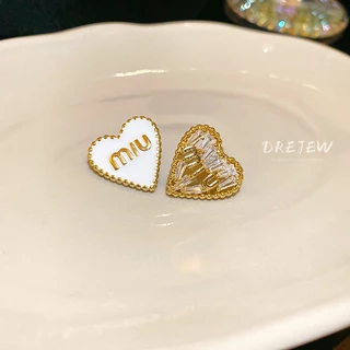 DREJEW เดรช 925 เงินเข็มเพทายจดหมายรักต่างหูขนาดเล็กสดและหวาน อิน ต่างหูอารมณ์แฟชั่นฤดูร้อนต่างหูอเนกประสงค์สําหรับผู้หญิง