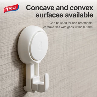 TAILI 4Pcs ตะขอดูด Heavy Duty แขวนผ้าเช็ดตัวห้องน้ำห้องครัวไม่มีเจาะที่ถอดออกได้แบบพกพา Hooks ผนังกันน้ำ