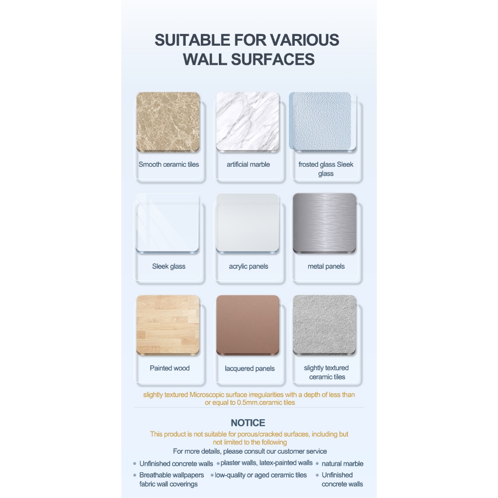 TAILI ที่วางหัวฝักบัวแบบดูดปรับนำกลับมาใช้ใหม่ได้ติดผนัง Mop วงเล็บไม่เจาะสำหรับห้องน้ำห้องส้วม - รูปที่ 7