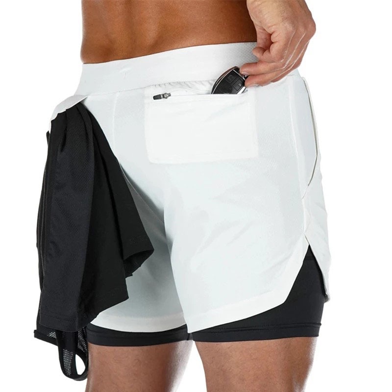 Shortsสำหรับผู้ชายแบบ2ใน1 แห้งเร็ว สบายตัว เหมาะทั้งออกกำลังกายและเล่นชายหาด