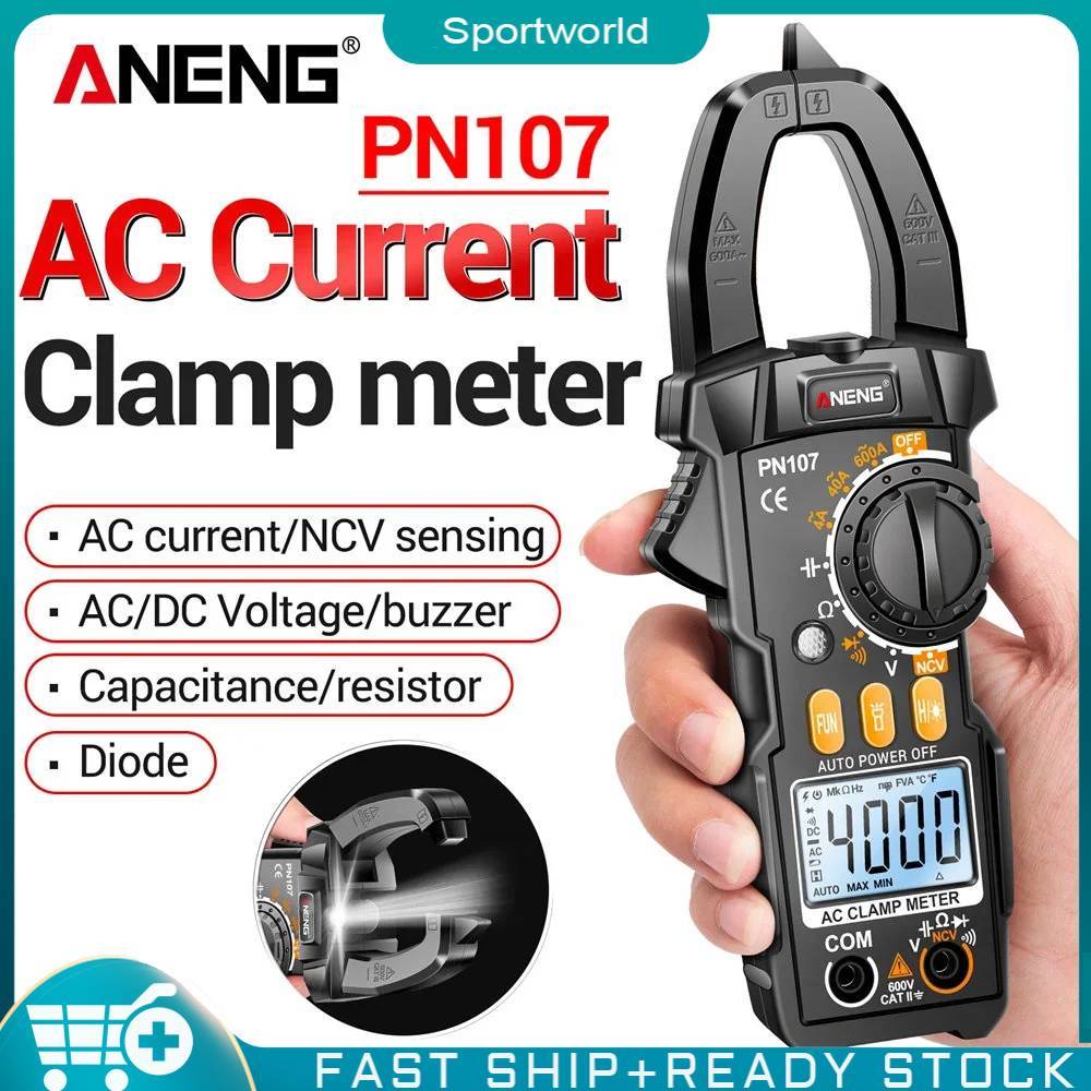 Aneng PN107 เครื่องมัลติมิเตอร์ดิจิทัล  Digital Clamp Meter AC/DC ทดสอบอุณหภูมิ มัลติเทสเตอร์ True R