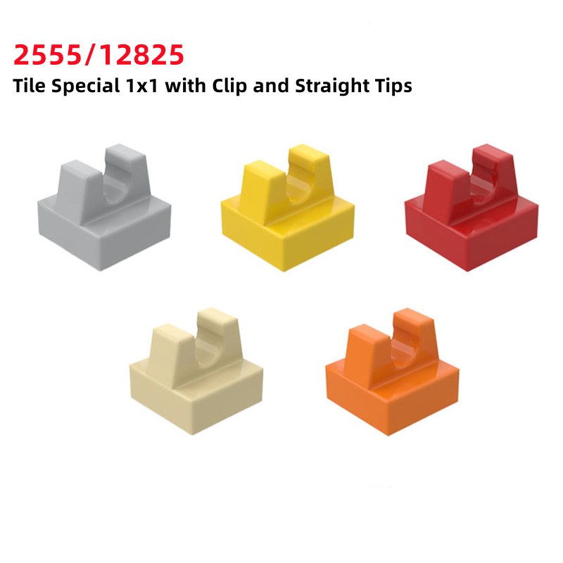 30ชิ้นอิฐ15712/2555กระเบื้องพิเศษ1x1ที่มีคลิปและเคล็ดลับตรงมอค 12825อาคารบล็อกอุปกรณ์เข้ากันได้เด็กป
