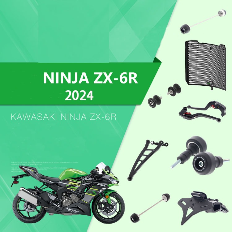 สําหรับ Kawasaki Ninja ZX6R ZX-6R 2024 อุปกรณ์เสริมรถจักรยานยนต์คลัทช์เบรคแบบปรับได้ spools กรอบกระจก Slider ฝาครอบเครื่องยนต์