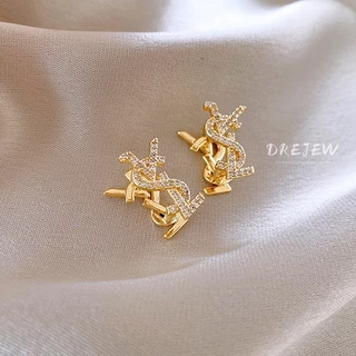 DREJEW ต ่ างหูตัวอักษรเพทายหรูหราเบาต ่ างหูดีไซน ์ ทันสมัยส ่ วนบุคคลอารมณ ์ เฉพาะต ่ างหูอเนกประสงค ์ และระดับไฮเอนด ์
