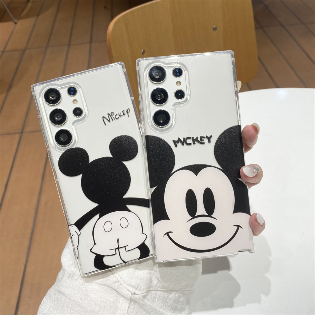 การ์ตูน น่ารัก มิกกี้ มุมมองด้านหลัง เคส Samsung Galaxy S25 S24 S23 S22Ultra S24 23 S21FE S20 S21 S22 S24 Plus + S20FE S21Ultra S20Ultra Note20 Ultra Note10 Plus Note10Lite S10LiteA16 A06 A55 A53 A34 A54 Case โปร่งใส ป้องกันการตก ซิลิกาเจล นุ่ม ซัมซุง เคส