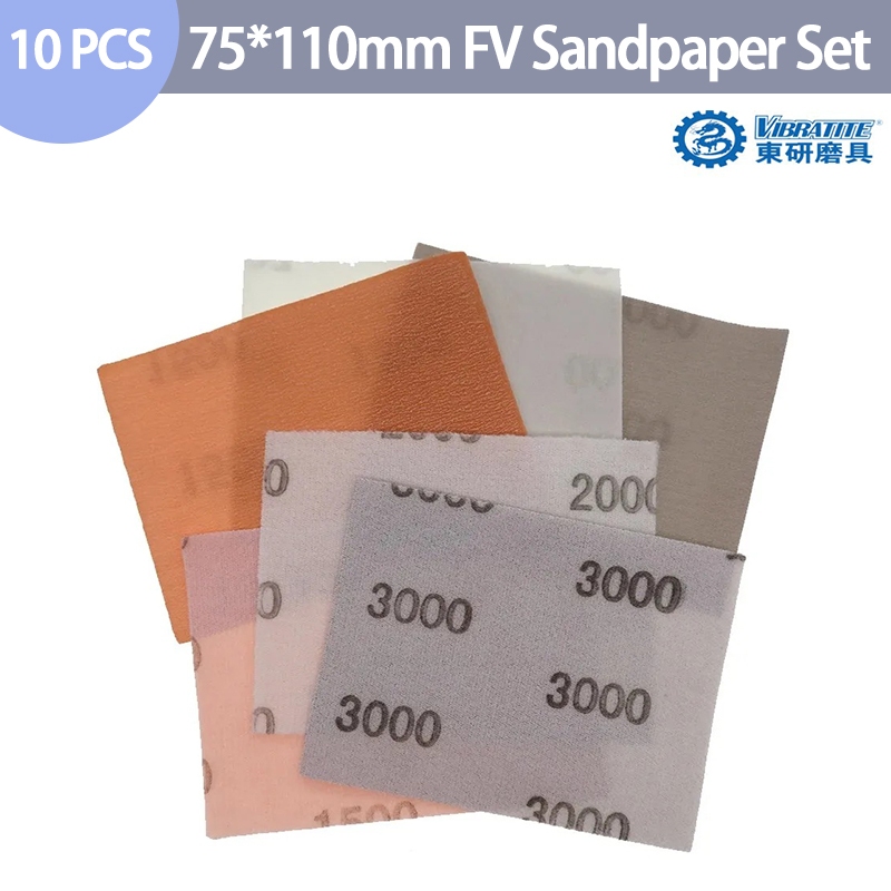 10 ชิ้น 75x110 มิลลิเมตร Hook Loop Superfine Sanding Disc กระดาษทรายกันน้ํา 1500/2000/3000 กรวดสําหรับเปียกแห้งสียานยนต์ขัด