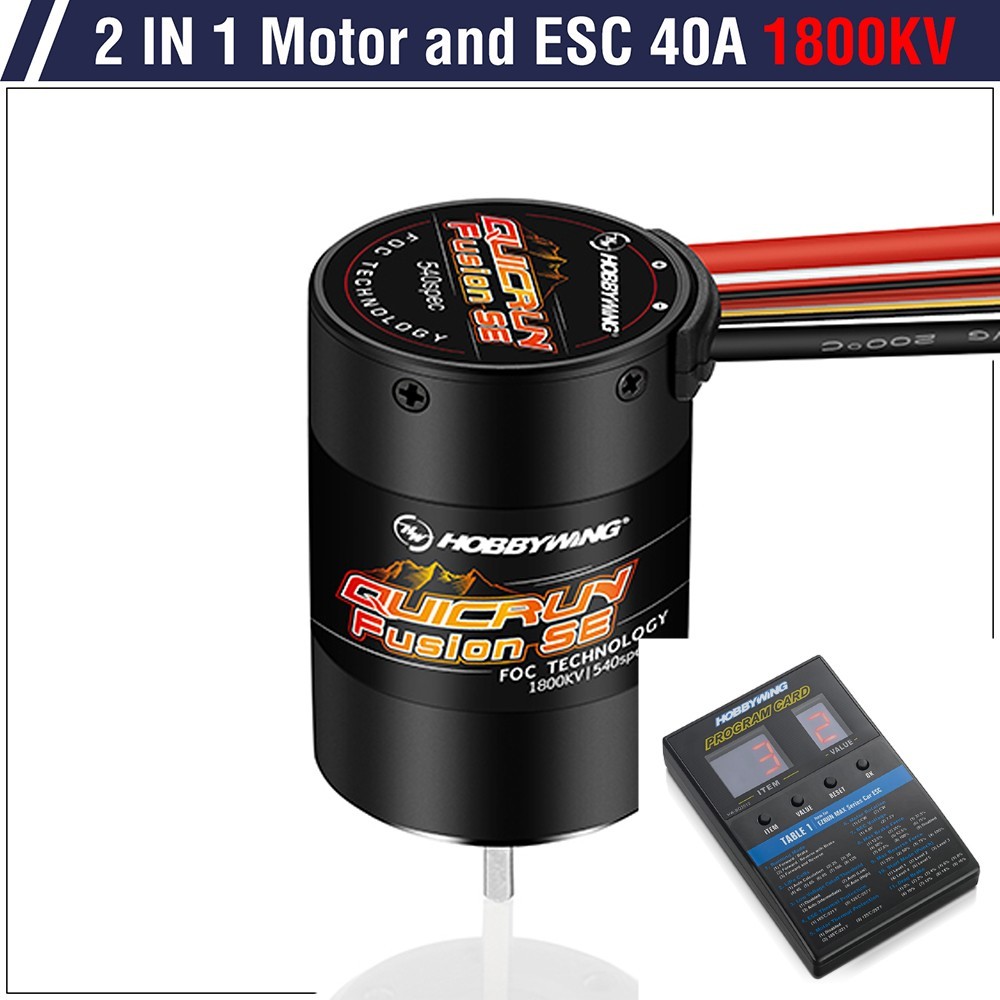 Hobbywing Fusion SE 1/10 มอเตอร์ไร้แปรงและ ESC LED Program Card Box 40A Sensored มอเตอร์กันน้ํา 2 in