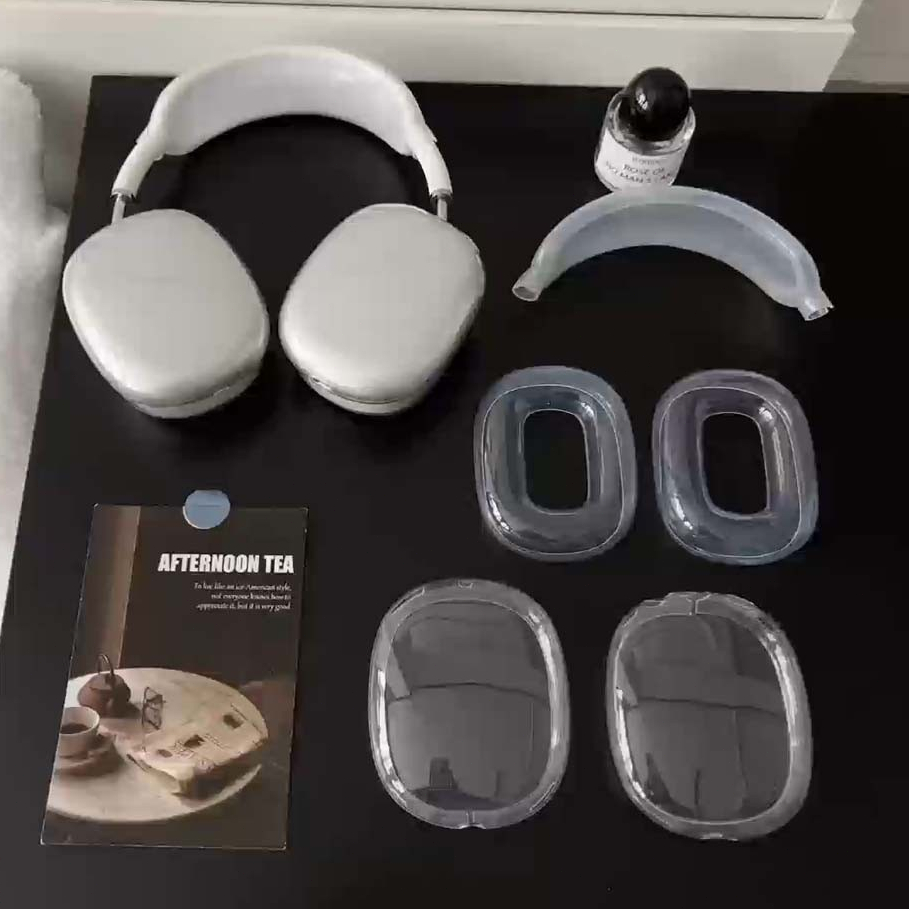 [ ชุด 5 ชิ ้ น ] เคสป ้ องกันหูฟังโปร ่ งใสเรียบง ่ ายสําหรับ AirPods Max ฝาครอบนุ ่ มป ้ องกันรอยขีดข ่ วนสําหรับ Air-Pods Max เคสหูฟัง TPU