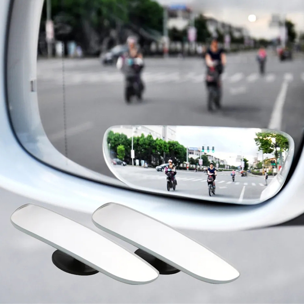 2pcs รถตาบอดจุดกระจก HD Frameless มุมกว ้ างกระจกปรับรถที ่ จอดรถย ้ อนกลับเสริมกระจกมองหลัง