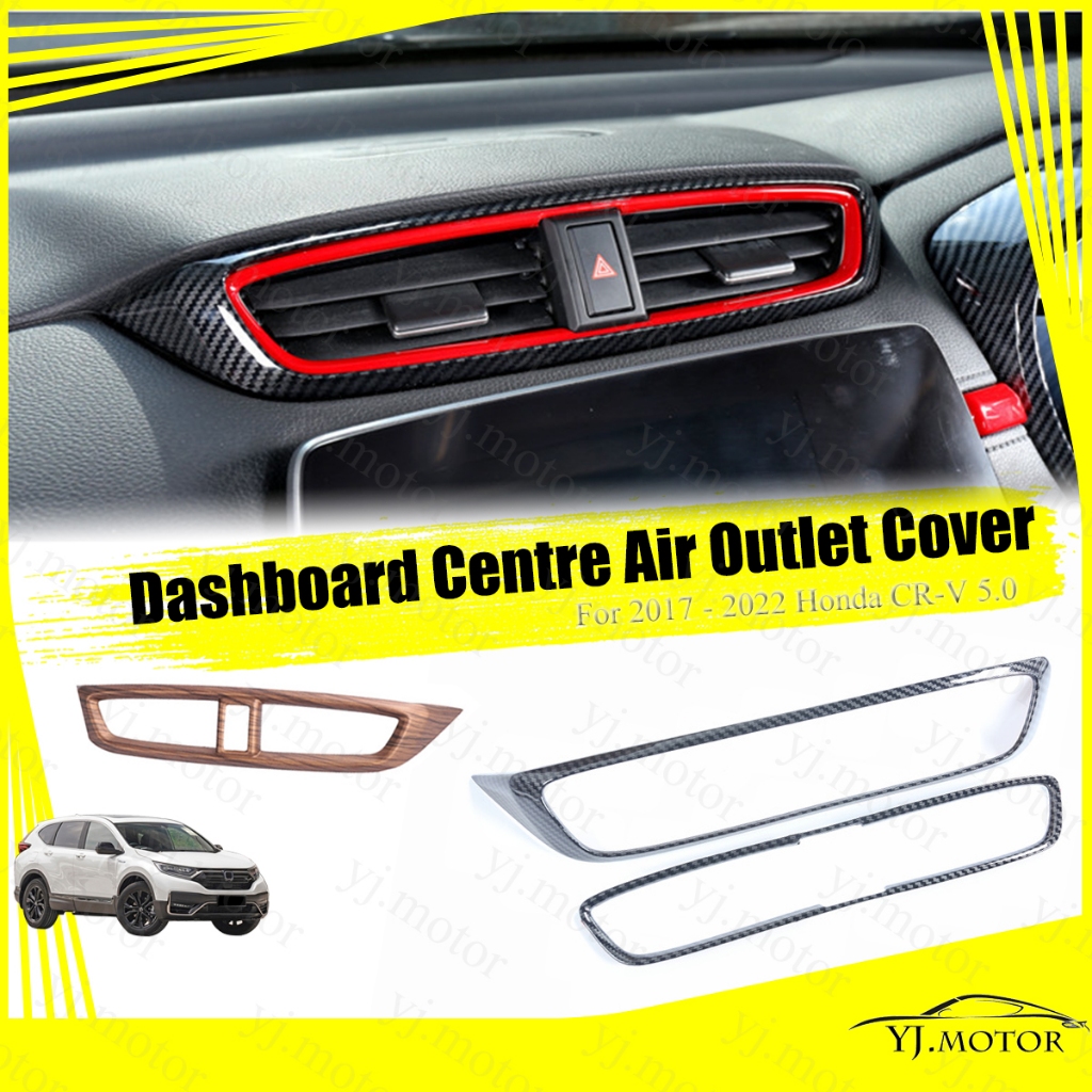 สําหรับ 2017 - 2022 Honda CR-V Dashboard Air Outlets ฝาครอบ Trim CRV 5.0 Aircondition Outlet Vent ฝาครอบ ABS คาร์บอนไฟเบอร์รูปแบบ