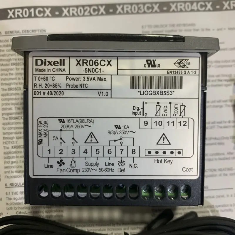 ควบคุมอุณหภูมิเฉพาะสําหรับตู ้ เย ็ นตู ้ แช ่ แข ็ ง DIXELL XR06CX-5N0C1 CR06CX-4N1F1