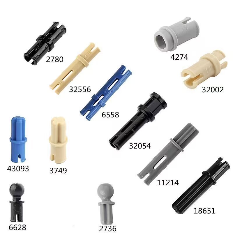 Moc ชิ้นส่วนเทคโนโลยีอนุภาคขนาดเล็ก Pin Building Block EV3 9686 อุปกรณ์เสริม Smooth Pin Shaft Pin Bolt 2780 3673 6558 3749