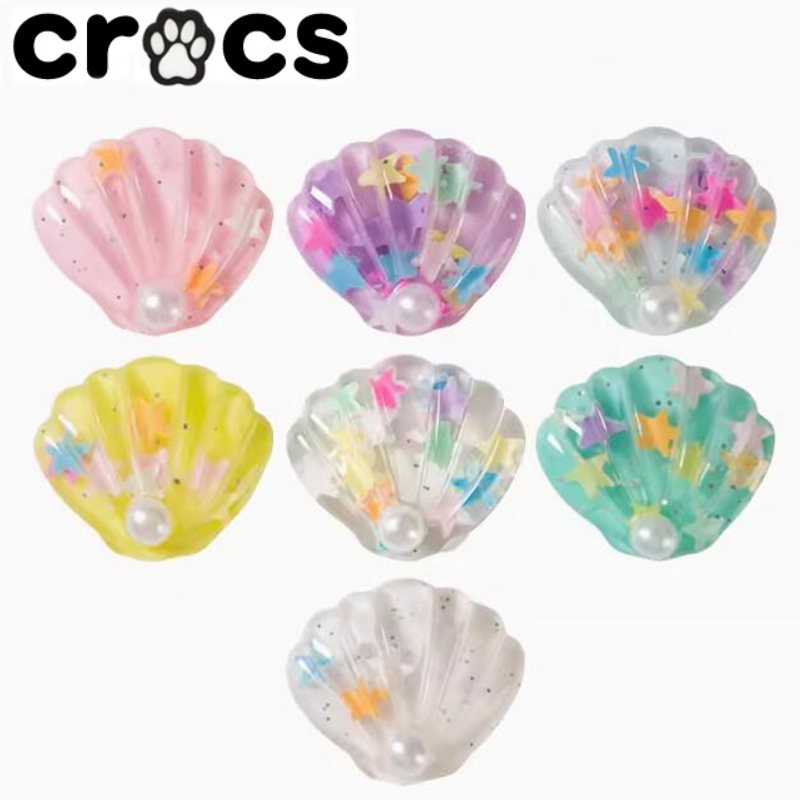 Crocs รองเท้าดอกไม้ตกแต่งหัวเข็มขัด diy อุปกรณ์เสริมโปร่งใสสีสันเปลือกเรซิ่น Zhibixingdongdong รองเท้าอุปกรณ์เสริม Universal