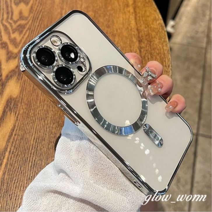 เคสโทรศัพท์แบบนุ่ม TPU แบบแม่เหล็กเข้ากันได้สําหรับ iPhone 16 15 14 13 12 11 Pro Max Plus