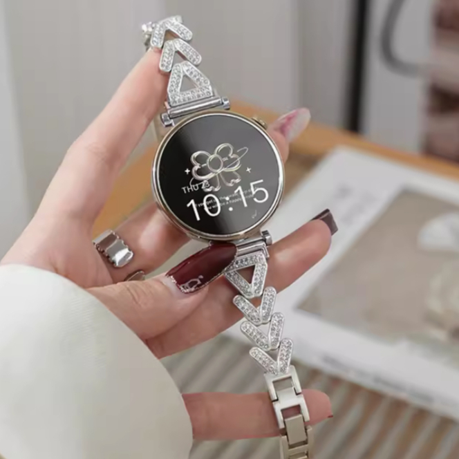 Luxury Diamond Garmin Lily 2 สาย Garmin Lily 2 Active สาย Metal Garmin Watch Strap Slim Bracelet สาย Garmin Lily2 Strap Smart Watch 14mm Watchband สาย Garmin Lily 2 Active Strap