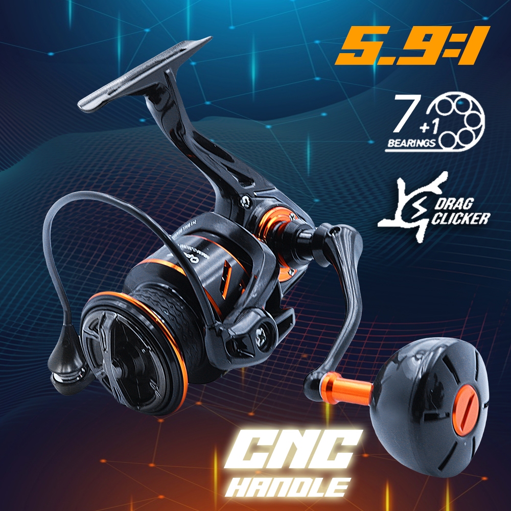 มือจับพลังงาน 7 + 1BB จริง รอกตกปลา รอกหมุน รอกลาก Clicker 1500/2500/4000/5000