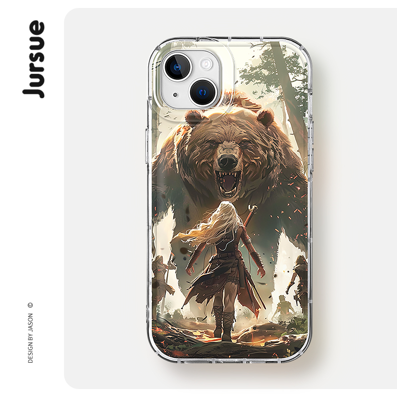 Jursue น่ารักตลกความงามกันกระแทกสําหรับ iPhone 16 15 14 13 12 11 Pro Max SE 2020 X XR XS ip 8 7 Plus