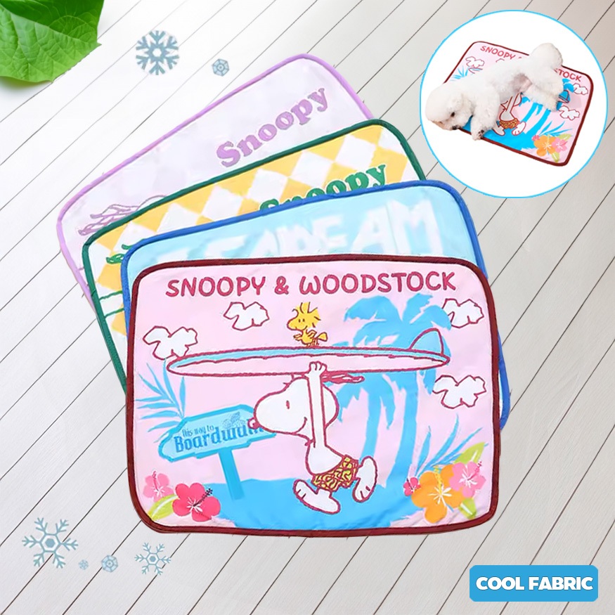 Snoopy Co-Branded ผ้าห่มสัตว์เลี้ยง แผ่นรองน้ําแข็งสําหรับสัตว์เลี้ยง ผ้าห่มระบายความร้อน ผ้าไหมน้ําแข็ง แผ่นรองเปลี่ยนกันน้ํา AT-JJYP