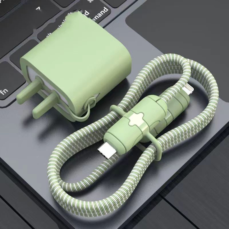 ขายร้อนIp 20w Charger Protector Full Cover SiIicone Anti-breaking Cable Protector สายชาร์จ Winder สําหรับ Ip 18/20W Charger