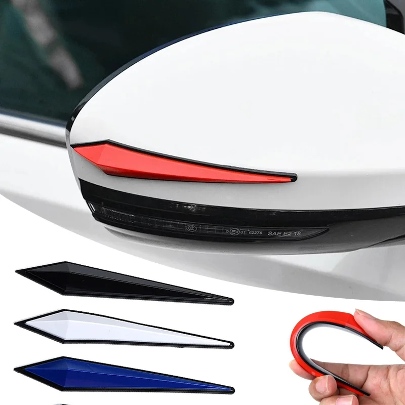 4pcs รถป ้ องกันแถบสติกเกอร ์ กันชนกระจกมองหลังขอบ Antis-scratch Anti-collision ป ้ องกันแถบยางสติกเกอร ์