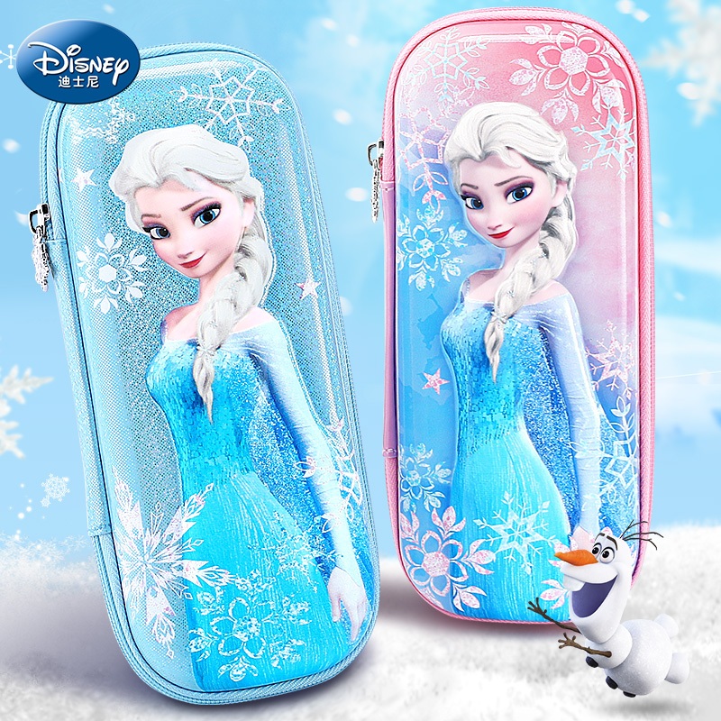 [ การอนุญาตของแท ้ ] Disney Children 's Stationery Box Princess Elsa Cute Pencil Case Elsa Pencil Case
