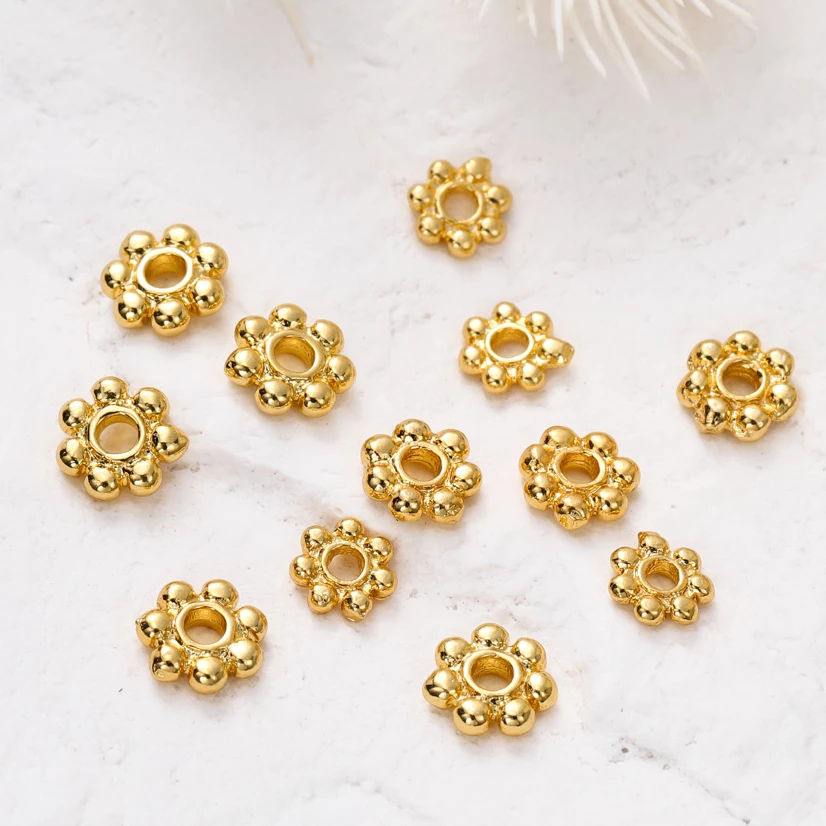 St. kunkka 6 * 6 มม.100 ชิ ้ นเกล ็ ดหิมะรูปร ่ างโลหะผสมลูกปัดปะเก ็ นลูกปัดแยกสําหรับ DIY สร ้ อยข ้ อมือลูกปัดสร ้ อยคอ