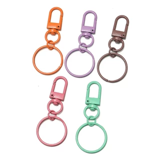 St. kunkka 5Pcs ตะขอก้ามปูพวงกุญแจตะขอก้ามปูสีลูกกวาดพร้อมพวงกุญแจสำหรับทำเครื่องประดับพวงกุญแจ DIY