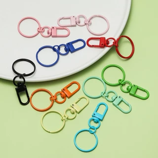 St. kunkka 5Pcs ตะขอก้ามปูพวงกุญแจตะขอก้ามปูสีลูกกวาดพร้อมพวงกุญแจสำหรับทำเครื่องประดับพวงกุญแจ DIY
