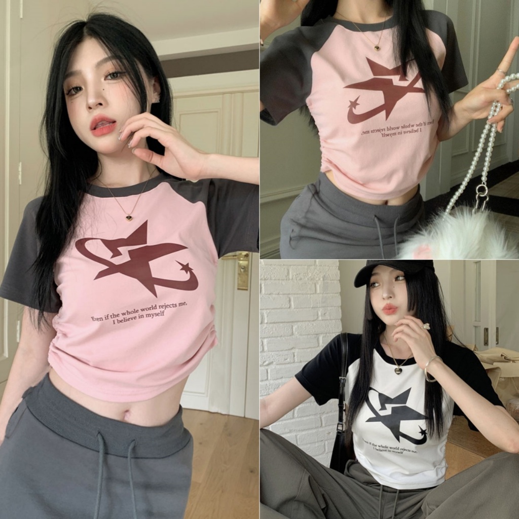 Bella Shop เสื้อยืดแ ฟชั่น เสื้อยืดรัดรูปของผู้หญิง