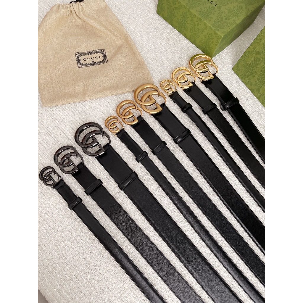 สินค้าใหม่แฟชั่นสําหรับผู้ชายและผู้หญิง G20mm 30mm 40mm เข็มขัดหนังแท้+กล่อง