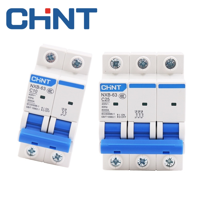 CHNT DZ47 NXB เซอร์กิตเบรกเกอร์ขนาดเล็ก 3A ในครัวเรือน 16a สวิตช์ลม 32a สวิตช์ลม 63a  1P 2P 3P  NXB-