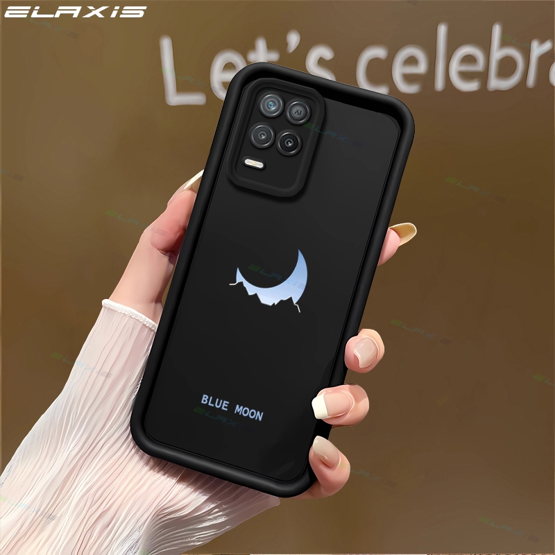 Elaxis สําหรับ Realme 8 5G/9 5G เคสโทรศัพท์ Creative Blue Moon รูปแบบ Soft Matte ShockProof ซิลิโคนนุ่ม TPU ฝาหลัง ES008