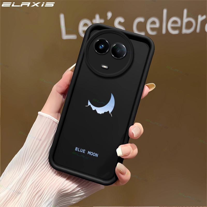 Elaxis สําหรับ Realme 11 5G/Realme 11X 5G เคสโทรศัพท์ Creative Blue Moon รูปแบบ Soft Matte ShockProof ซิลิโคนนุ่ม TPU ฝาหลัง ES008