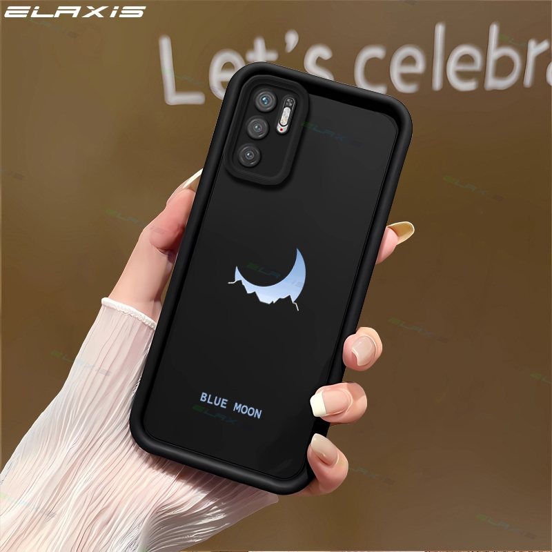 Elaxis สําหรับ POCO M3 Pro/M3 Pro 5G เคสโทรศัพท์ Creative Blue Moon รูปแบบ Soft Matte ShockProof ซิลิโคนนุ่ม TPU ฝาหลัง ES008