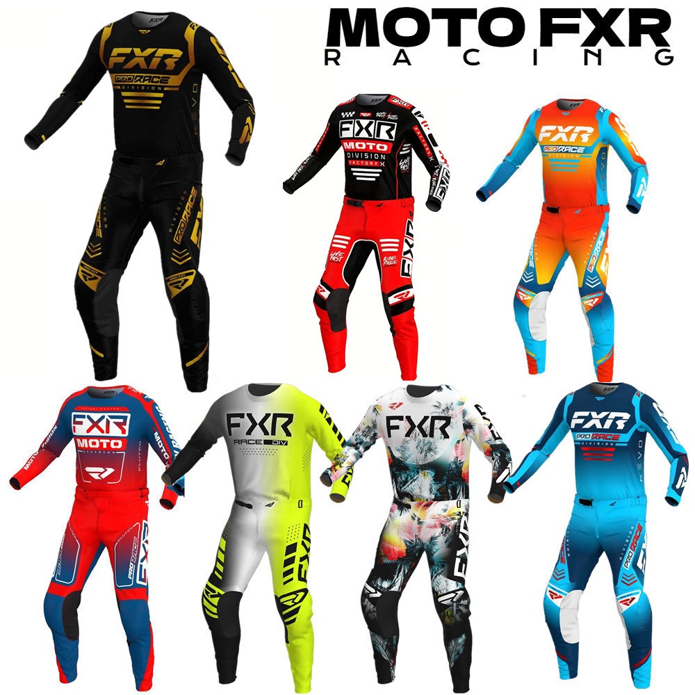 FXR 2024 HELIUM CROWN /CLUTCH PRO BLACK / PURPLE / BLUEGEAR SET Jersey And Pants MX Combo Moto Enduro ATV Outfit Equipment Men Dirtbike Suit For Adult