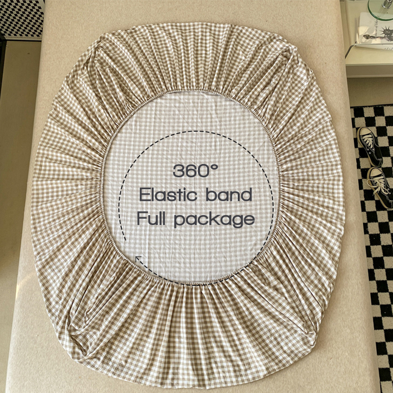 ผ้าปูที่นอน 5 ฟุต ลายริ้ว ผ้าปูรัดมุม 10 นิ้ว ลายสก๊อต ตาราง 3ฟุต 4ฟุต 6ฟุต bedsheet เขียว/ชมพู นุ่ม ผ้าปู ตาราง single queen - รูปที่ 2