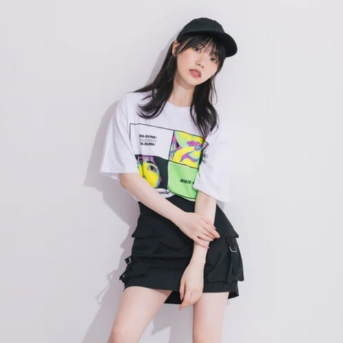 ((สไตล์ใหม่พร้อมสต็อก) Fempas BEV Ishikawa Mio Photo Photo Casual เสื้อยืดแขนสั้นผู้ชายผู้หญิงสไตล์เ