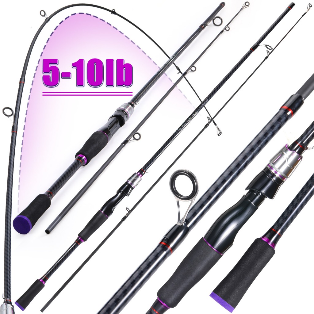 Sougayilang 1.8m คันเบ ็ ดคาร ์ บอนไฟเบอร ์ 2 ส ่ วน Spinning Casting Fishing Pole สําหรับตกปลากลางแจ ้ ง