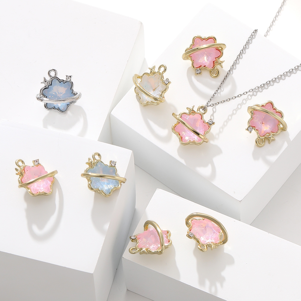 St. kunkka 1 ชิ ้ นโลหะผสม Dot แหวนเพชรจี ้ Heart Moon Snowflake ผีเสื ้ อโลหะผสมแก ้ วเพชรแฟชั ่ นจี ้ สําหรับ DIY สร ้ อยข ้ อมือสร ้ อยคอจี ้ ทํา