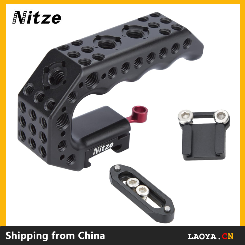 Nitze NATO Handle, Mini Camera Top Handle with NATO Rail และอะแดปเตอร์รองเท้าเย็น, Quick Release NATO Clamp Top Handle for Camera Rigs (Lil Stinger Handle) - PA28M-AK