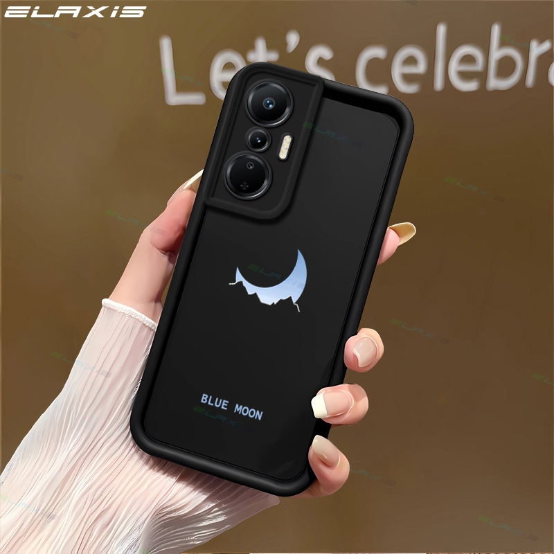 Elaxis สําหรับ infinix Hot 20 4G เคสโทรศัพท์ Creative Blue Moon รูปแบบ Soft Matte ShockProof ซิลิโคนนุ่ม TPU ฝาหลัง ES008