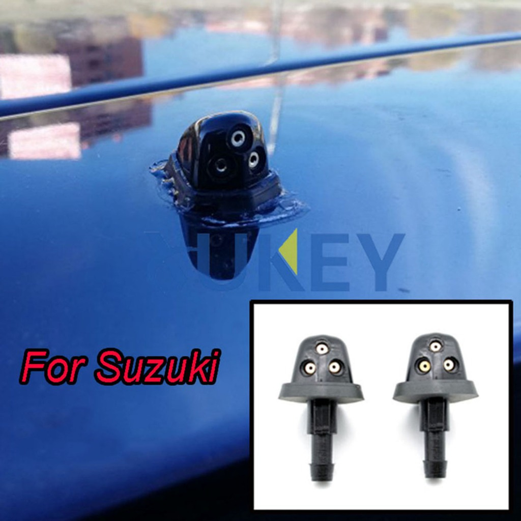 SUZUKI 2ชิ้นด้านหน้ากระจกเครื่องซักผ้าหัวฉีดชุดสําหรับซูซูกิกระจกสเปรย์น้ําเจ็ทหัวฉีดเปลี่ยน