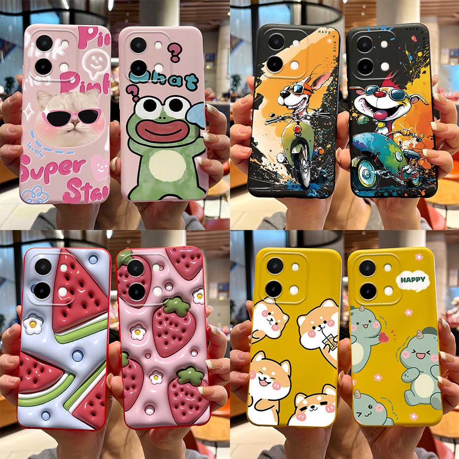 สําหรับ Vivo Y28 Y18 4G 2024 เคสโทรศัพท์รูปแบบการ์ตูนใหม่ล่าสุดซิลิโคนอ่อนนุ่มฝาครอบป้องกันสําหรับ VIVOY28 Y 28 VivoY18 ปลอก