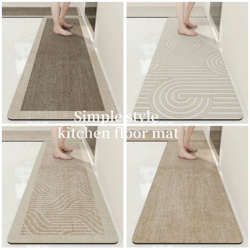 ห้องครัว วัสดุโคลนไดอะตอม เรียบง่ายสไตล์บรรยากาศ ขนาด 40*60cm และ 40*120cm เป็นมิตรกับสิ่งแวดล้อม มีสุขภาพดี และไม่มีกลิ่น ทนต่อคราบน้ำมัน ดูดซับได้สูง และทำความสะอาดง่าย พรมเช็ดเท้า ห้องน้ํา พรมเช็ดเท้าซับน้ําได้ดี พรมกันลื่น