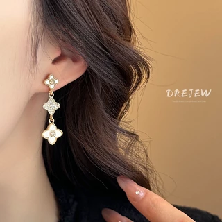 DREJEW เดรช 925 เงินเข็มเพชรต่างหูดอกไม้เกาหลีทุกการแข่งขันแฟชั่นต่างหูเพทายสําหรับผู้หญิงเย็นสไตล์ต่างหู ไม่แพ้ง่าย