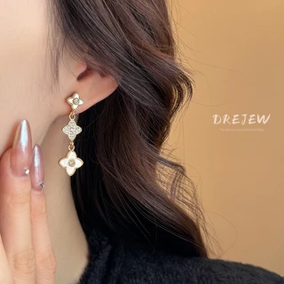 DREJEW เดรช 925 เงินเข็มเพชรต่างหูดอกไม้เกาหลีทุกการแข่งขันแฟชั่นต่างหูเพทายสําหรับผู้หญิงเย็นสไตล์ต่างหู ไม่แพ้ง่าย