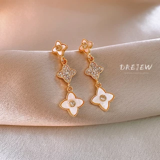 DREJEW เดรช 925 เงินเข็มเพชรต่างหูดอกไม้เกาหลีทุกการแข่งขันแฟชั่นต่างหูเพทายสําหรับผู้หญิงเย็นสไตล์ต่างหู ไม่แพ้ง่าย