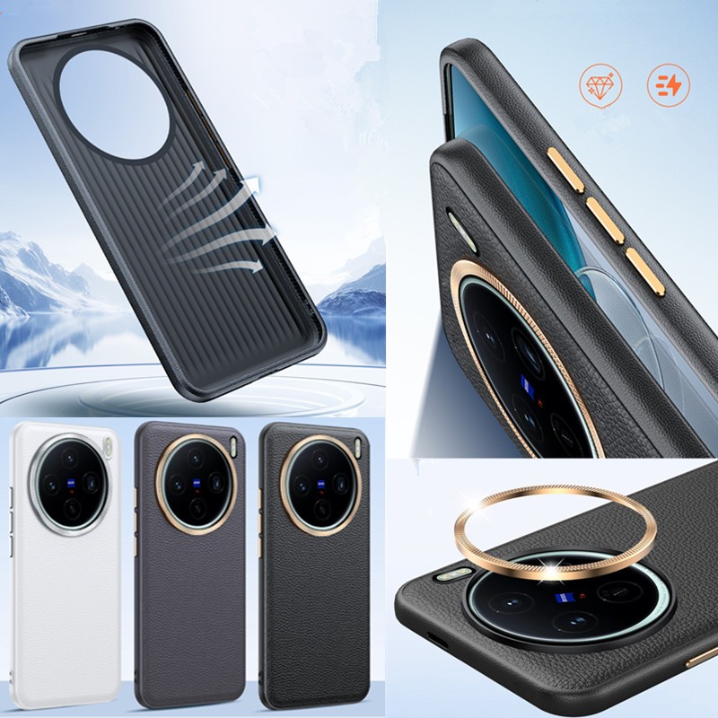 คุณภาพสูงรู ้ สึกผิวป ้ องกันสําหรับ VIVO X100 Ultra X100S Pro X100 Pro คลาสสิก Retro Lichee รูปแบบ PU หนังโทรศัพท ์ กรณี